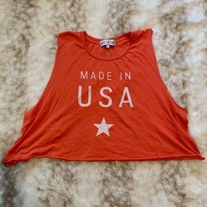 Wildfox Made in USA Cropped Tank, sz. L